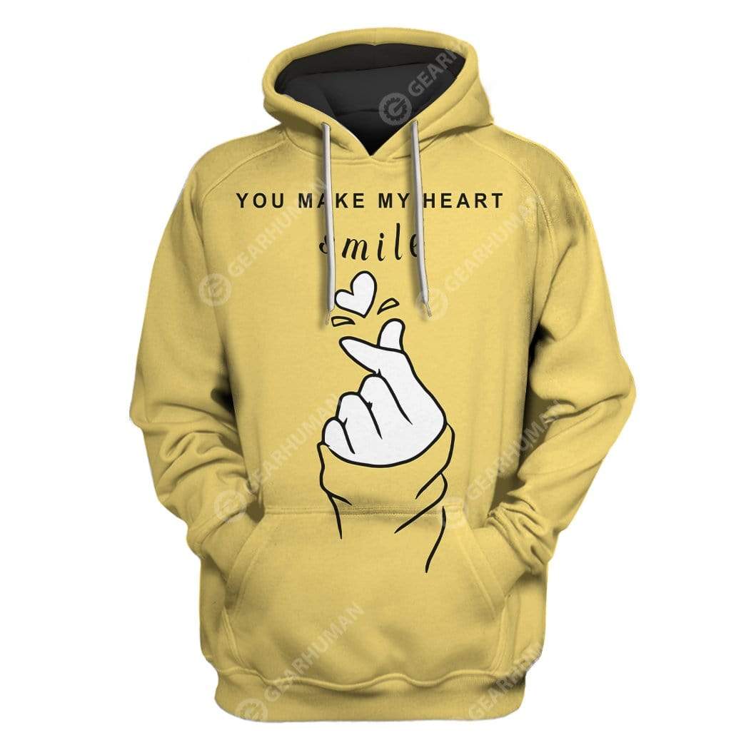 Custom T-shirt - Hoodies You Make My Heart Smile HD-GH21072 3D Custom Fleece Hoodies Hoodie S 