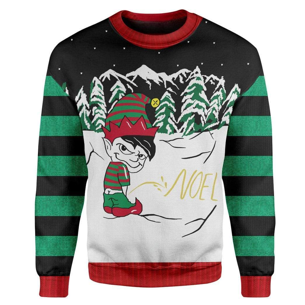 Custom T-shirt - Long Sleeves Ugly Christmas Boy's Peeing Christmas Sweater Jumper HD-GH20651 Ugly Christmas Sweater 