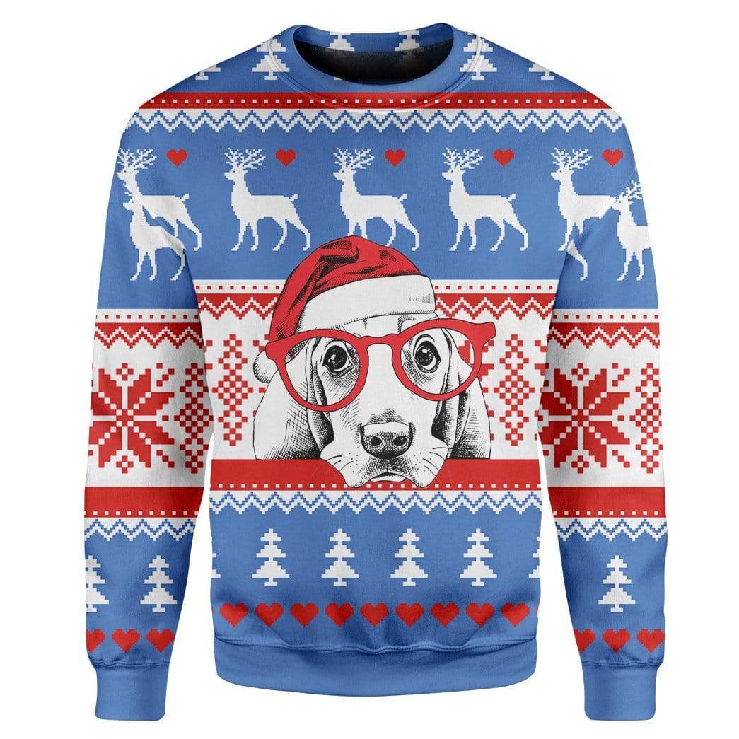 Custom T-shirt - Long Sleeves Ugly Christmas Dog Christmas Sweater Jumper HD-GH20738 Ugly Christmas Sweater 