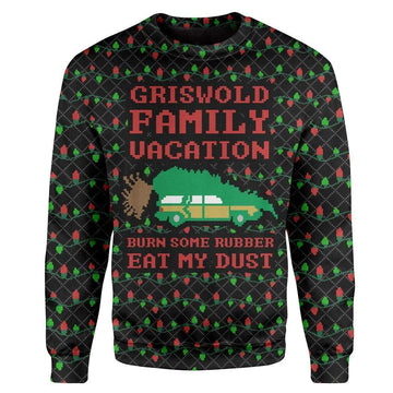 Gearhumans Custom T-shirt - Long Sleeves Ugly Christmas Griswold Family Vacation Christmas Sweater Jumper