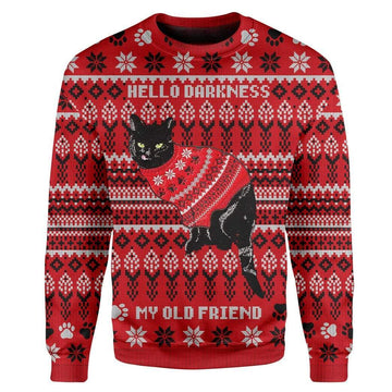 Romose Women’s Cartoon Cat Sweatshirt – Long Sleeve, 3D Print, Relaxed Fit, Black XXL