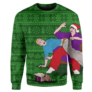 Gearhumans Custom T-shirt - Long Sleeves ugly christmas naughty Christmas Sweater Jumper