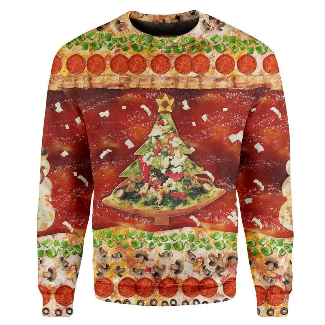 Custom T-shirt - Long Sleeves Ugly Christmas Serving Up Holiday Cheer Christmas Sweater Jumper HD-GH20672 Ugly Christmas Sweater 