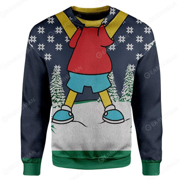 Gearhumans Custom Ugly Bart Simpsons Christmas Sweater Jumper