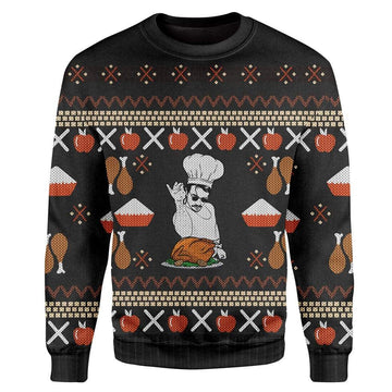 Gearhumans Custom Ugly Christmas Chef Sweater Jumper