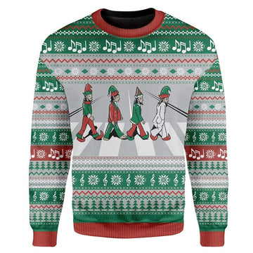 Gearhumans Custom Ugly Christmas Road Sweater Jumper