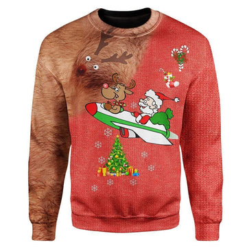 Gearhumans Custom Ugly Christmas Santa Sweater Jumper