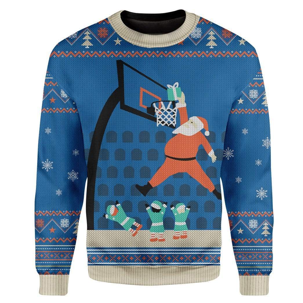 Custom Ugly Christmas Santa Sweater Jumper HD-AT21101904 Ugly Christmas Sweater Long Sleeve S 