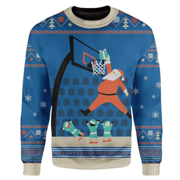 Gearhumans Custom Ugly Christmas Santa Sweater Jumper