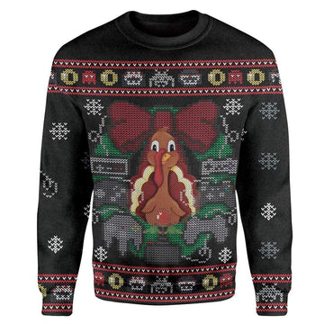 Gearhumans Custom Ugly Christmas Turkey Sweater Jumper