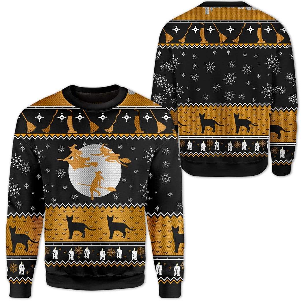 Gearhumans Custom Ugly Christmas Witch Sweater Jumper