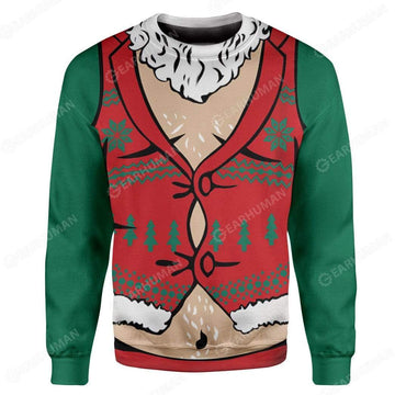 Gearhumans Custom Ugly Cosplay Santa Claus Christmas Sweater Jumper