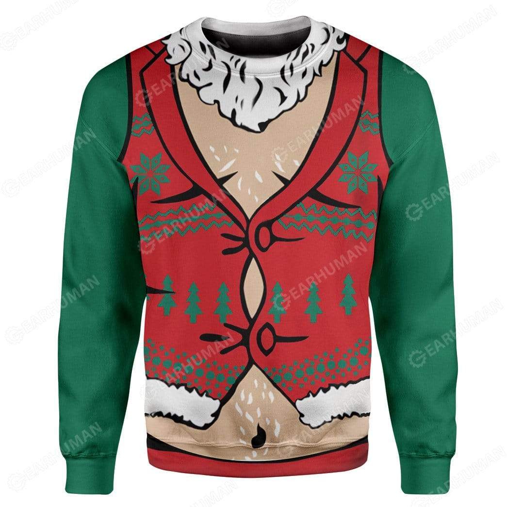 Custom Ugly Cosplay Santa Claus Christmas Sweater Jumper HD-DT2981920 Ugly Christmas Sweater 