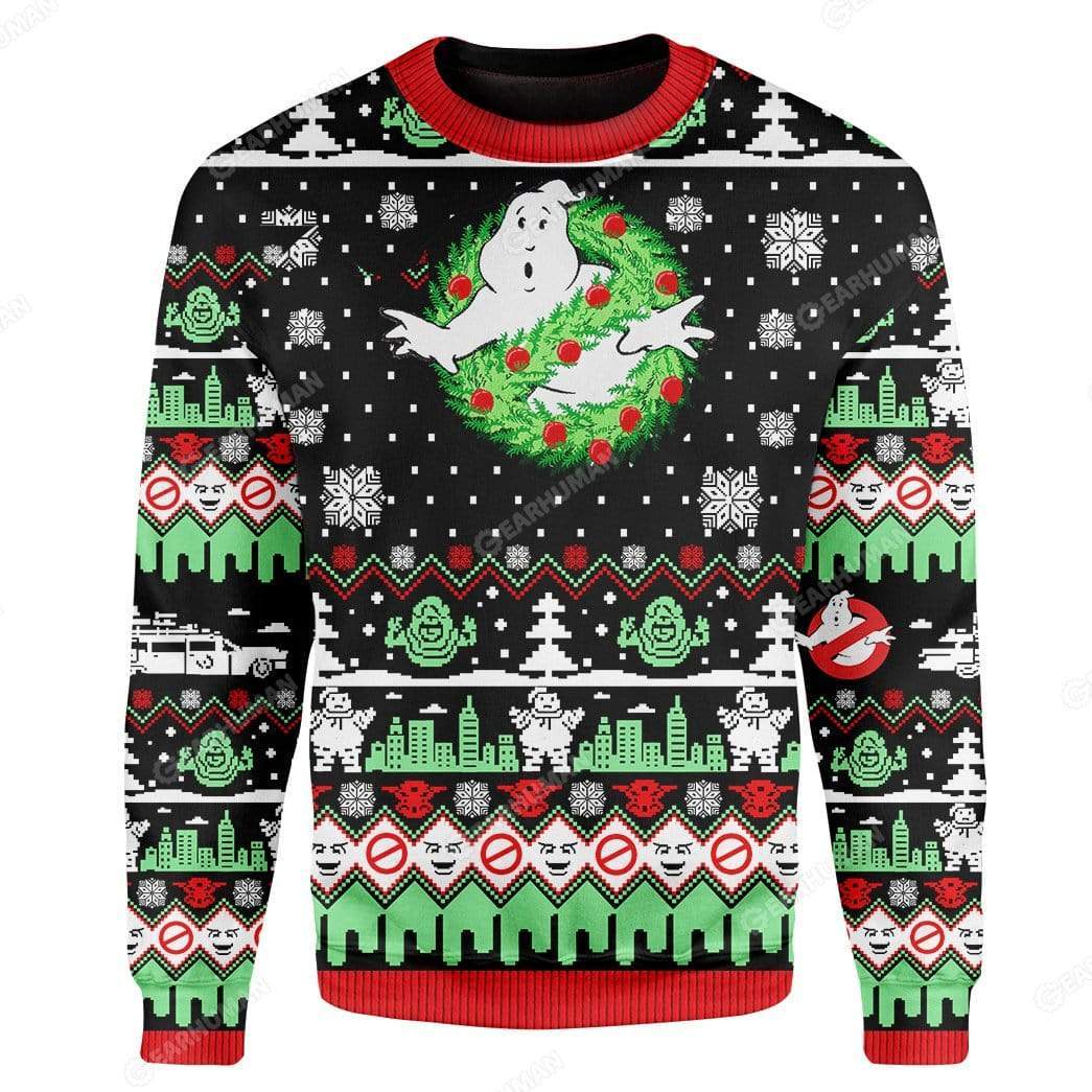 Custom Ugly Ghost Christmas Sweater Jumper HD-TA21101906 Ugly Christmas Sweater 