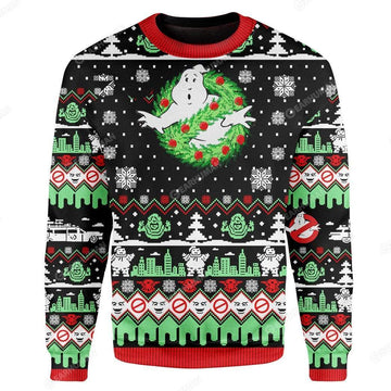 Gearhumans Custom Ugly Ghost Christmas Sweater Jumper