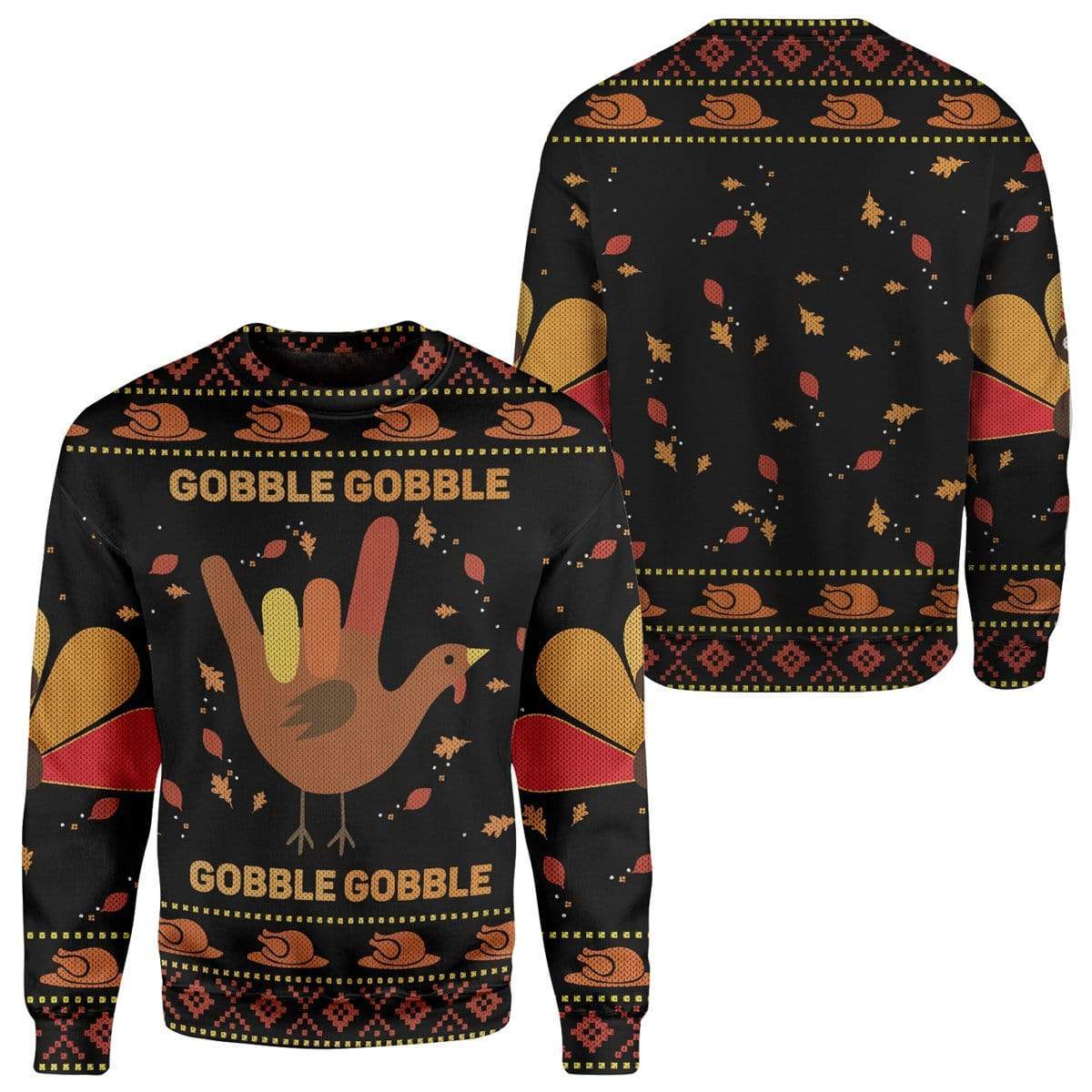 Custom Ugly Gobble Christmas Sweater Jumper HD-DT17101914 Ugly Christmas Sweater 