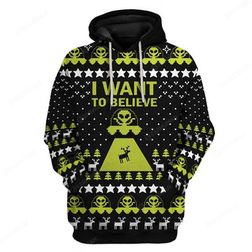 Gearhumans Custom Ugly I Want To Believe Apparel