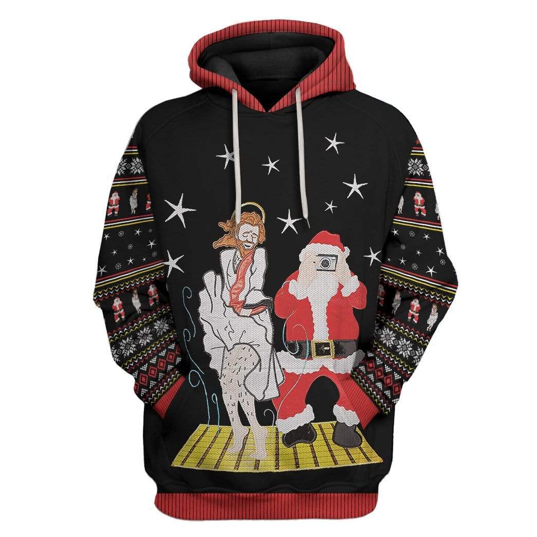 Custom Ugly Jesus And Santa Apparel HD-AT01111906 3D Custom Fleece Hoodies Hoodie S 