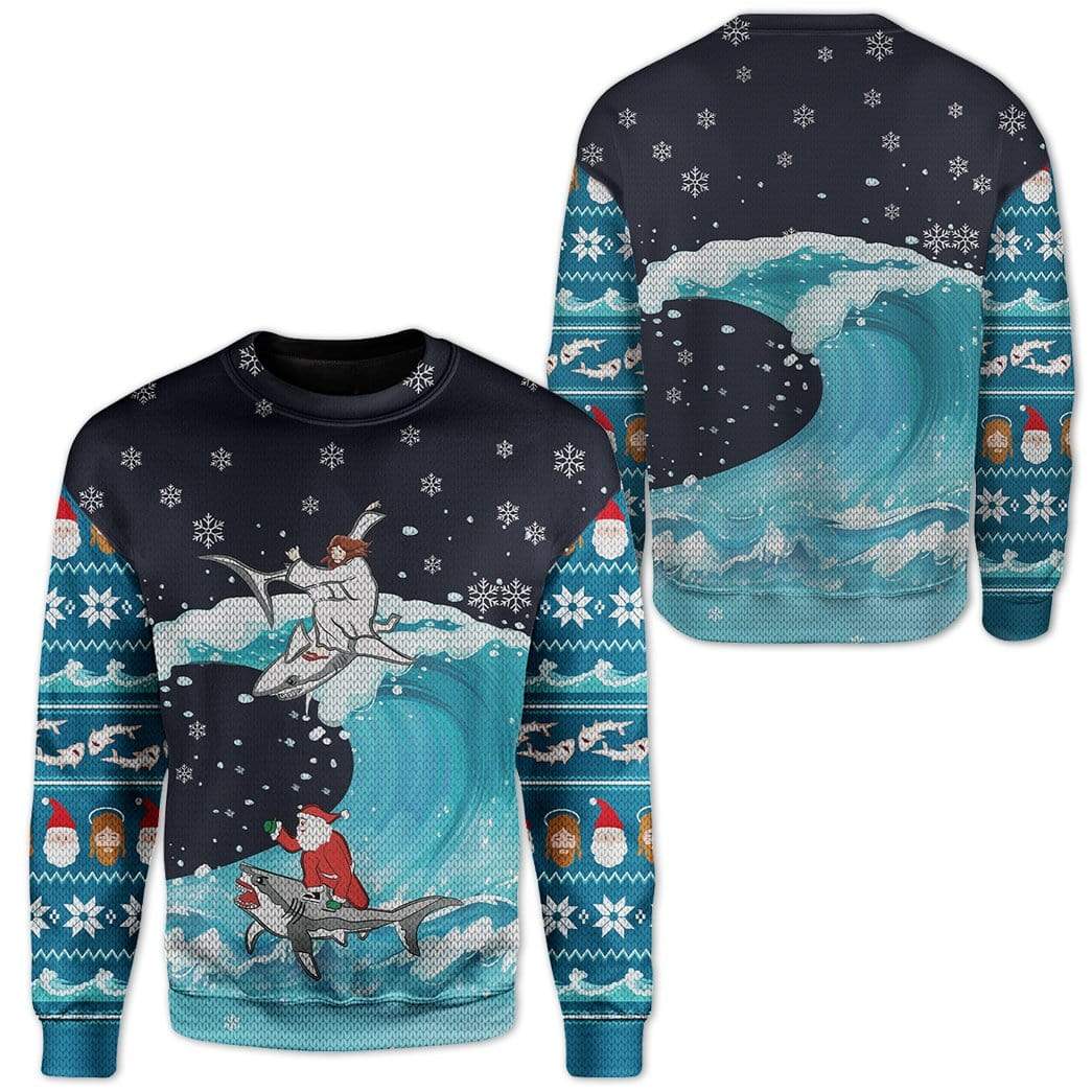 Jesus and hotsell santa christmas sweater