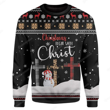 Gearhumans Custom Ugly Jesus Christmas Sweater Jumper