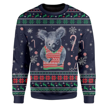 Gearhumans Custom Ugly Koala Christmas Sweater Jumper