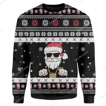 Gearhumans Custom Ugly Santa Christmas Sweater Jumper