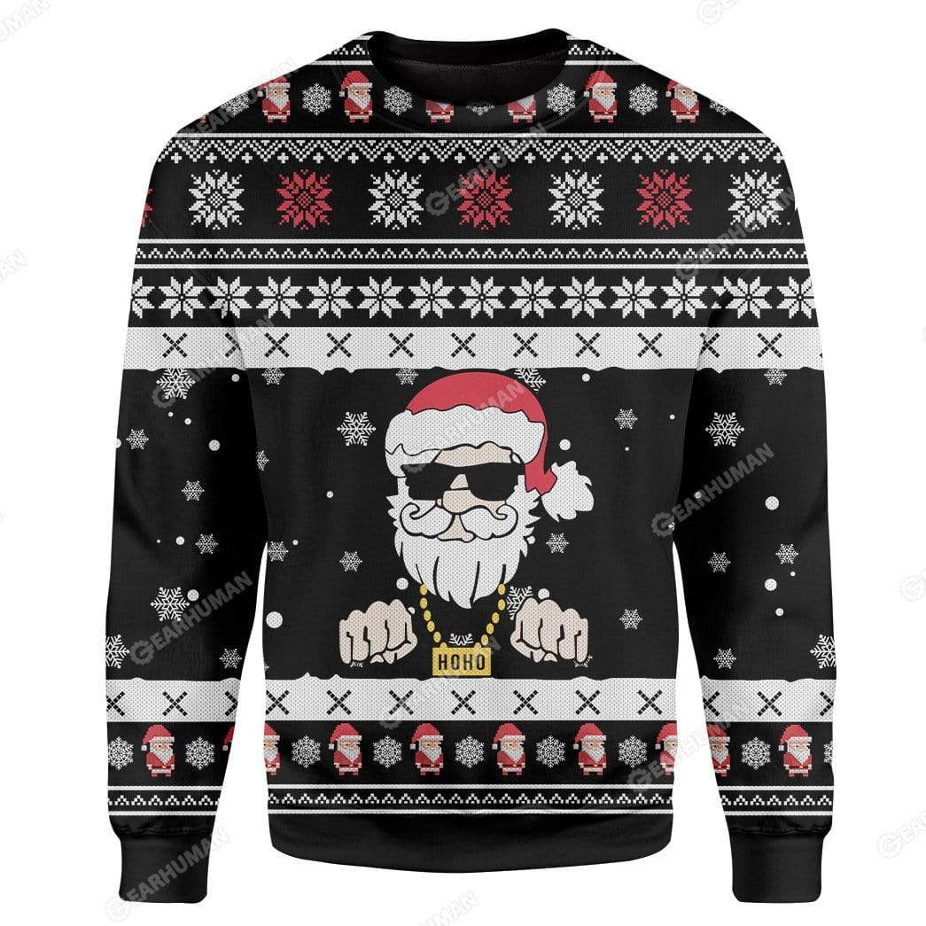 Custom Ugly Santa Christmas Sweater Jumper HD-AT30101904 Ugly Christmas Sweater 