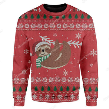 Gearhumans Custom Ugly Sloth Christmas Sweater Jumper