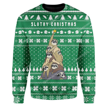 Gearhumans Custom Ugly Slothy Christmas Christmas Sweater Jumper