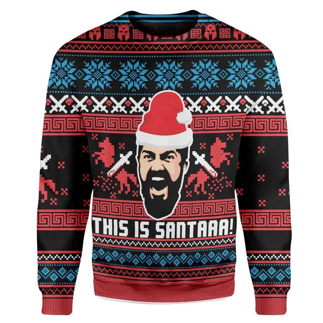 Custom Ugly This Is Sata Christmas Sweater Jumper HD-AT19101918 Ugly Christmas Sweater Long Sleeve S 