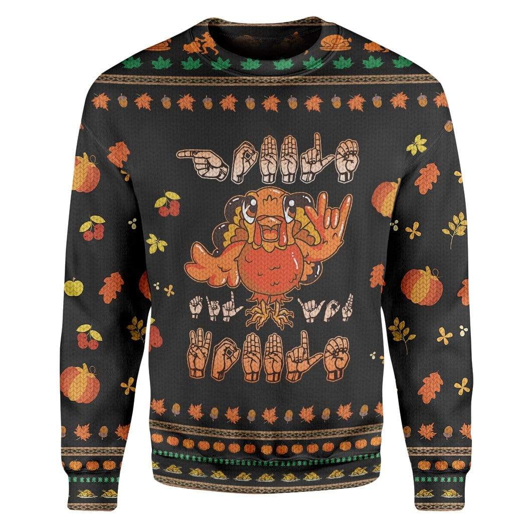 Custom Ugly Turkey Christmas Sweater Jumper HD-DT18101903 Ugly Christmas Sweater Long Sleeve S 