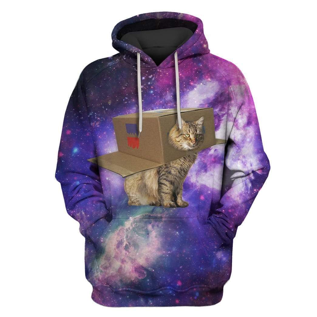 cute astronaut cat Custom T-shirt - Hoodies Apparel HD-GH1106106 3D Custom Fleece Hoodies Hoodie S 