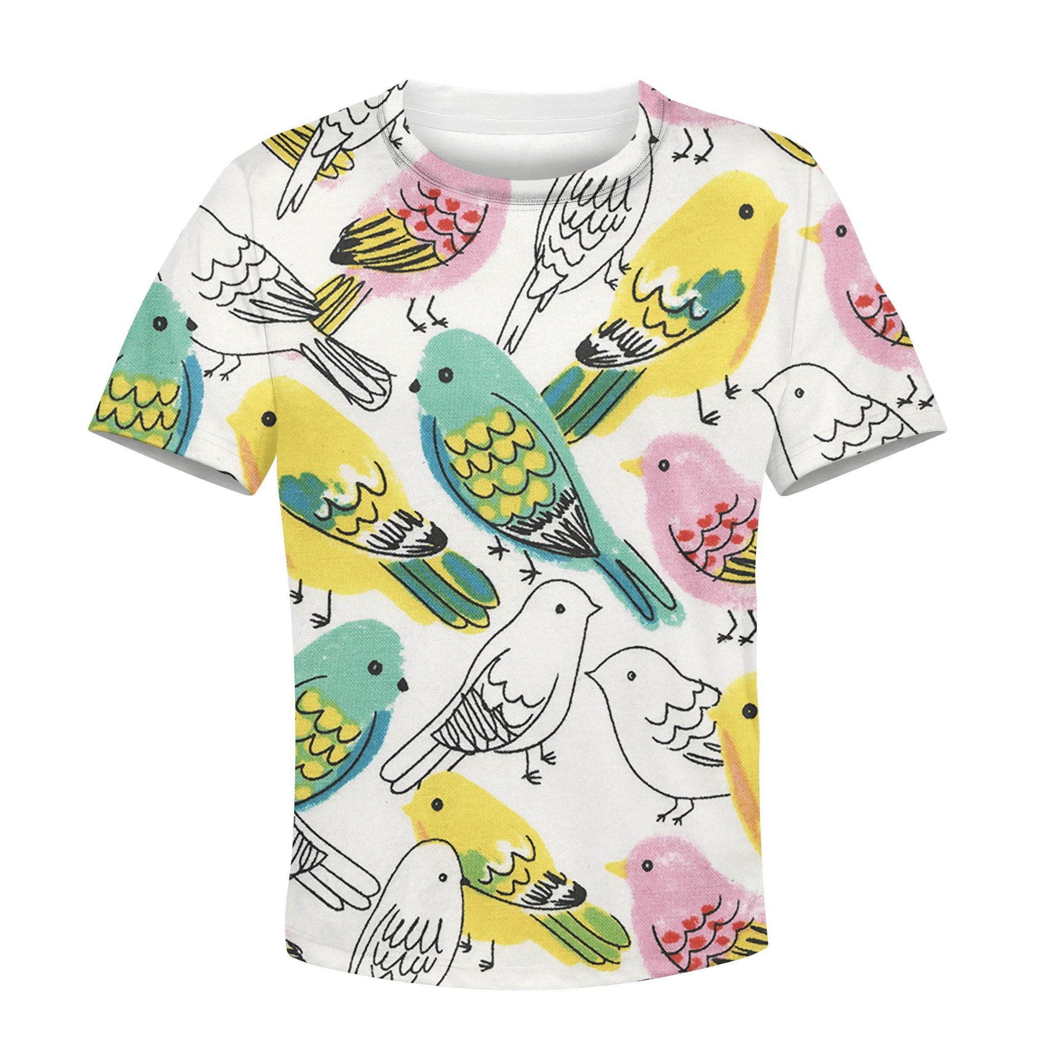 CUTE BIRDS Kid Custom Hoodies T-shirt Apparel HD-PET110217K kid 3D apparel Kid T-Shirt XS 