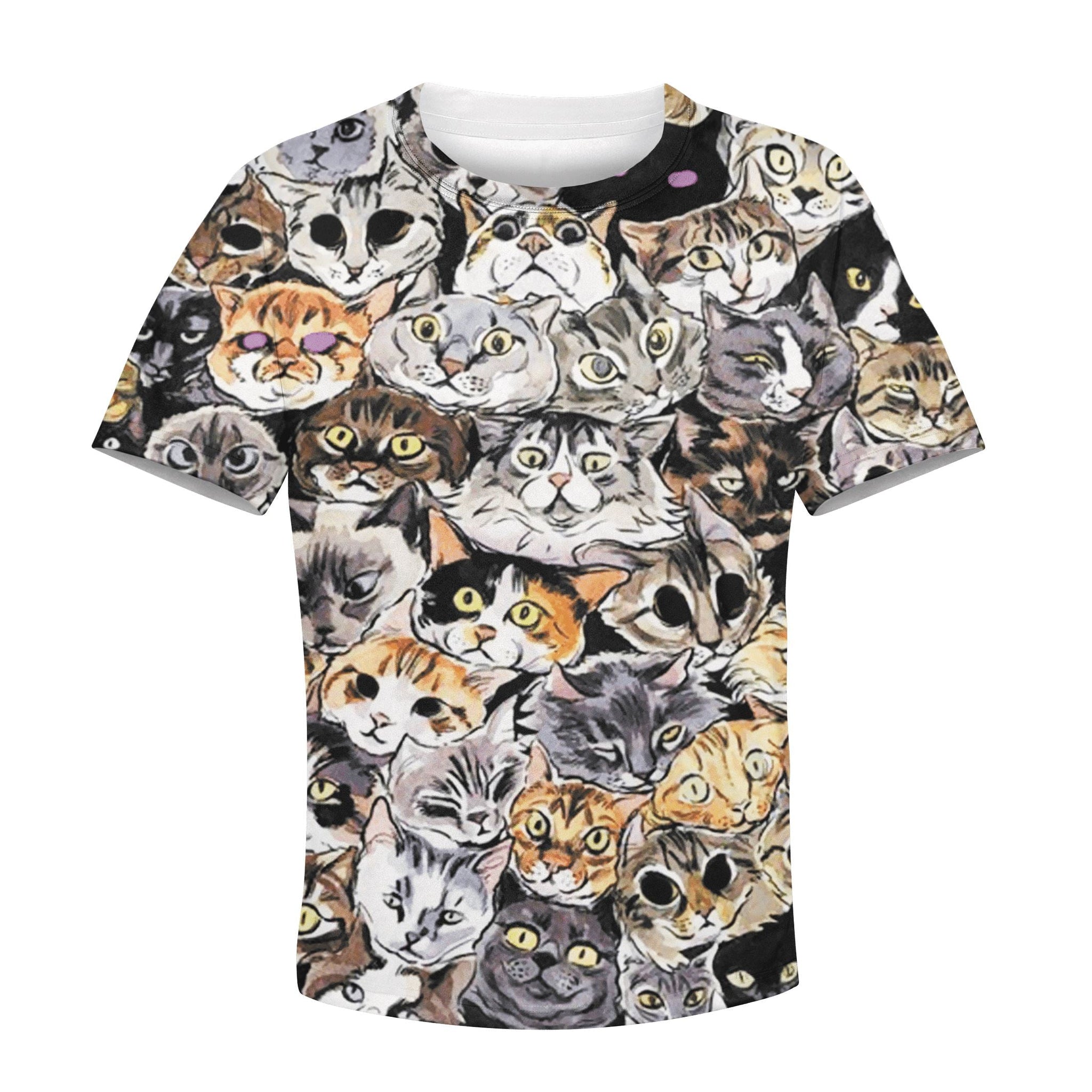 CUTE CATS Kid Custom Hoodies T-shirt Apparel HD-PET110222K kid 3D apparel Kid T-Shirt XS 