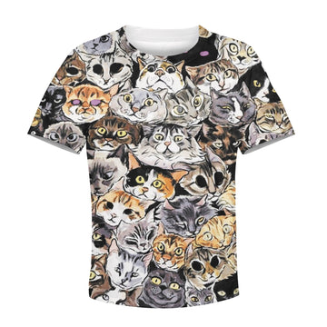 CUTE CATS Kid Custom Hoodies T-shirt Apparel HD-PET110222K kid 3D apparel Kid T-Shirt XS 