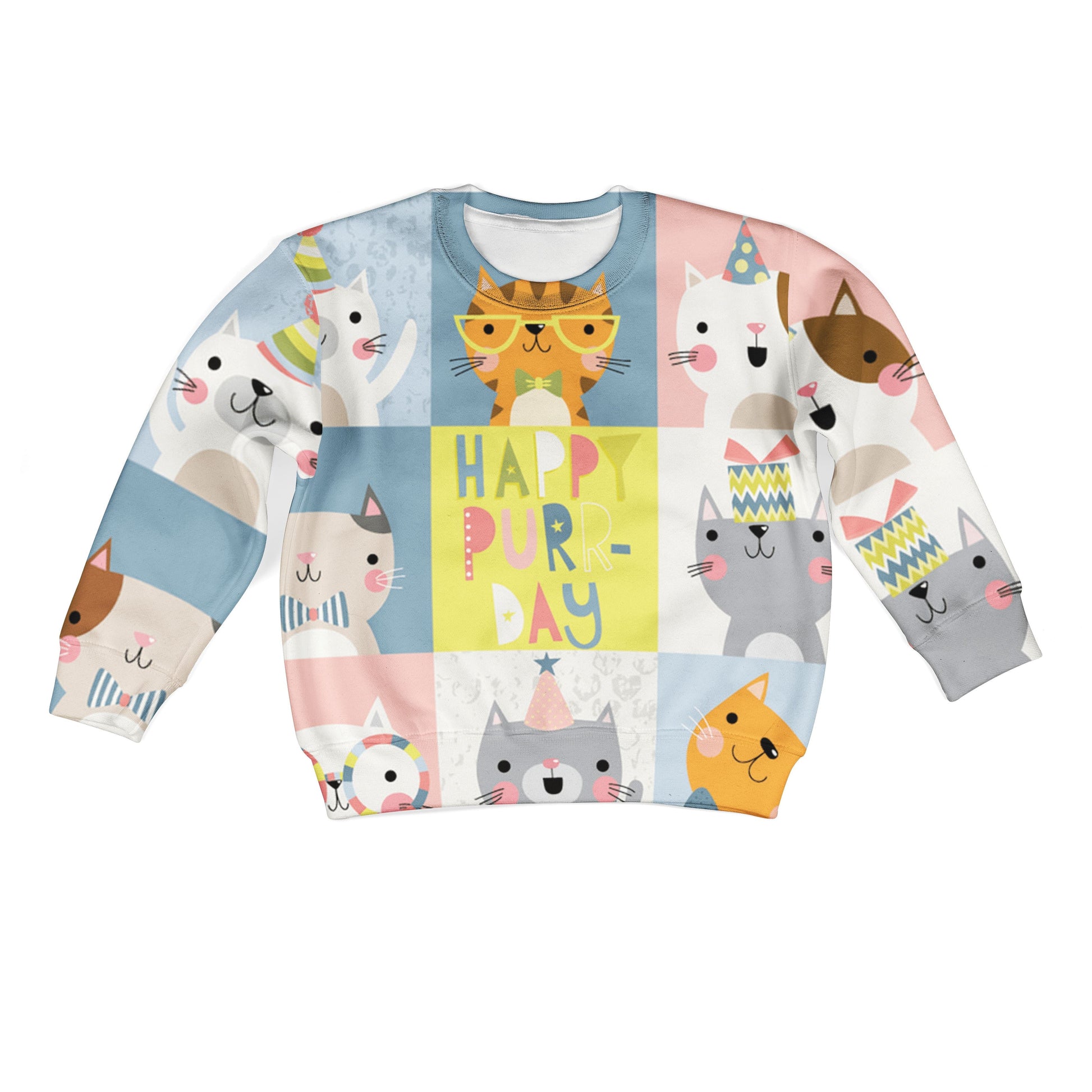 CUTE CATS Kid Custom Hoodies T-shirt Apparel HD-PET110297K kid 3D apparel Kid Sweatshirt S/6-8 