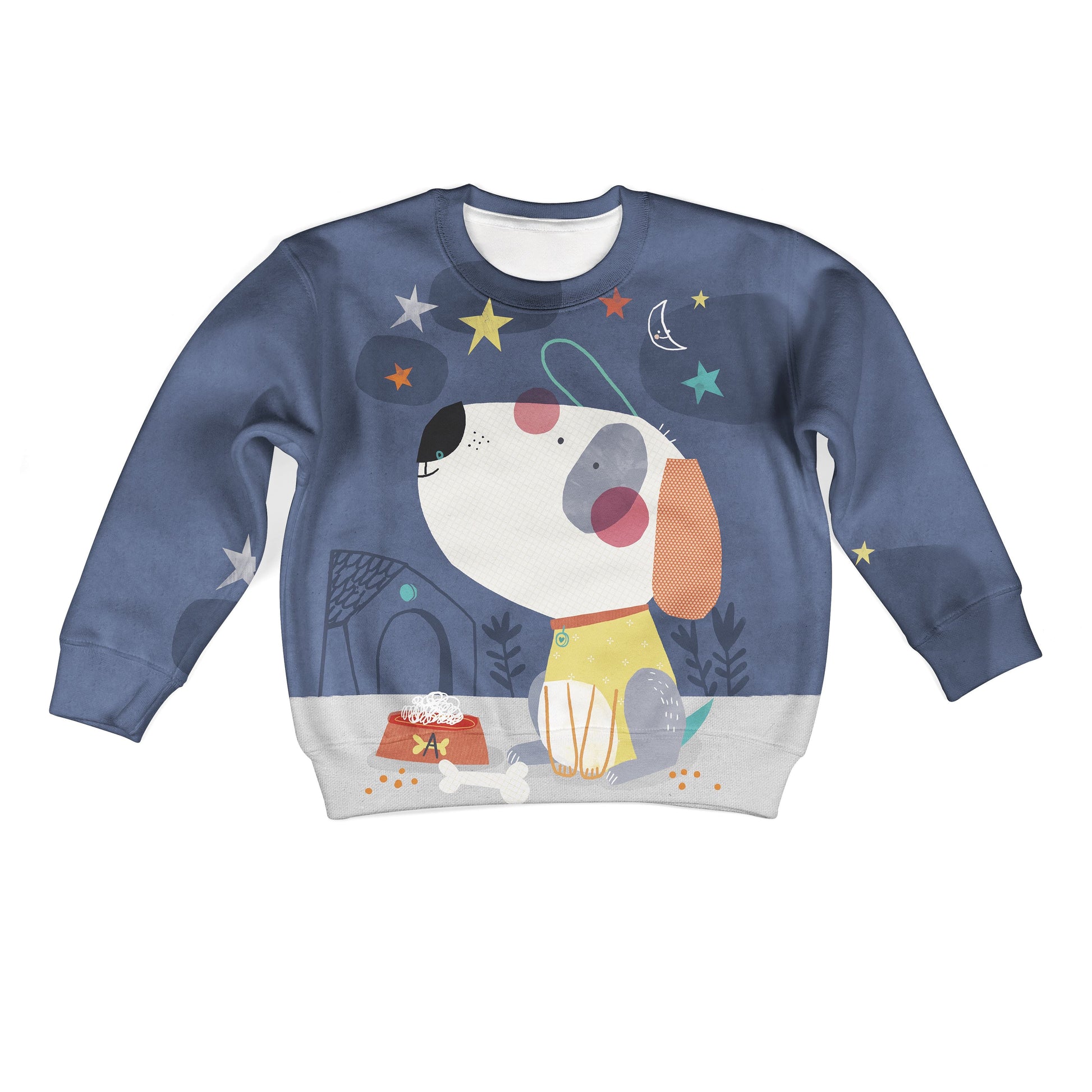Cute Dog And His Bone Custom Hoodies T-shirt Apparel HD-PET110291K kid 3D apparel Kid Sweatshirt S/6-8 