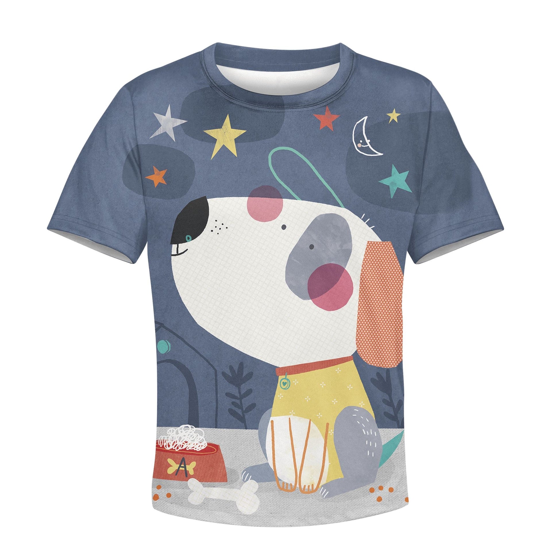 Cute Dog And His Bone Custom Hoodies T-shirt Apparel HD-PET110291K kid 3D apparel Kid T-Shirt XS 