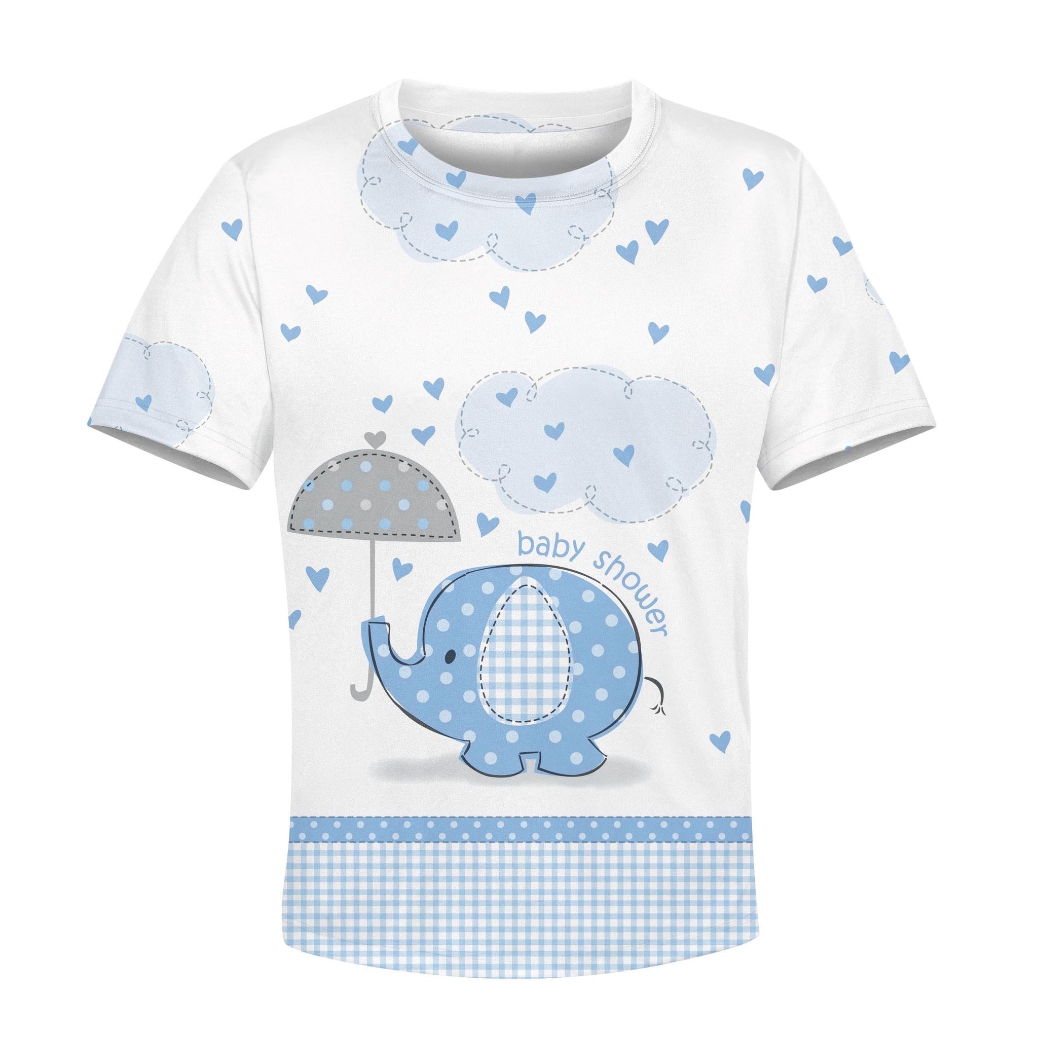 cute elephant baby shower Kid Custom Hoodies T-shirt Apparel HD-PET110287K kid 3D apparel Kid T-Shirt XS 