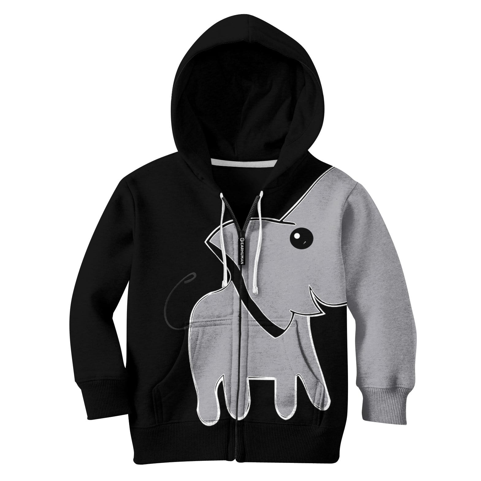 Cute Elephant Custom Hoodies T-shirt Apparel HD-GH1106121K kid 3D apparel Kid Zip Hoodie S/6-8 