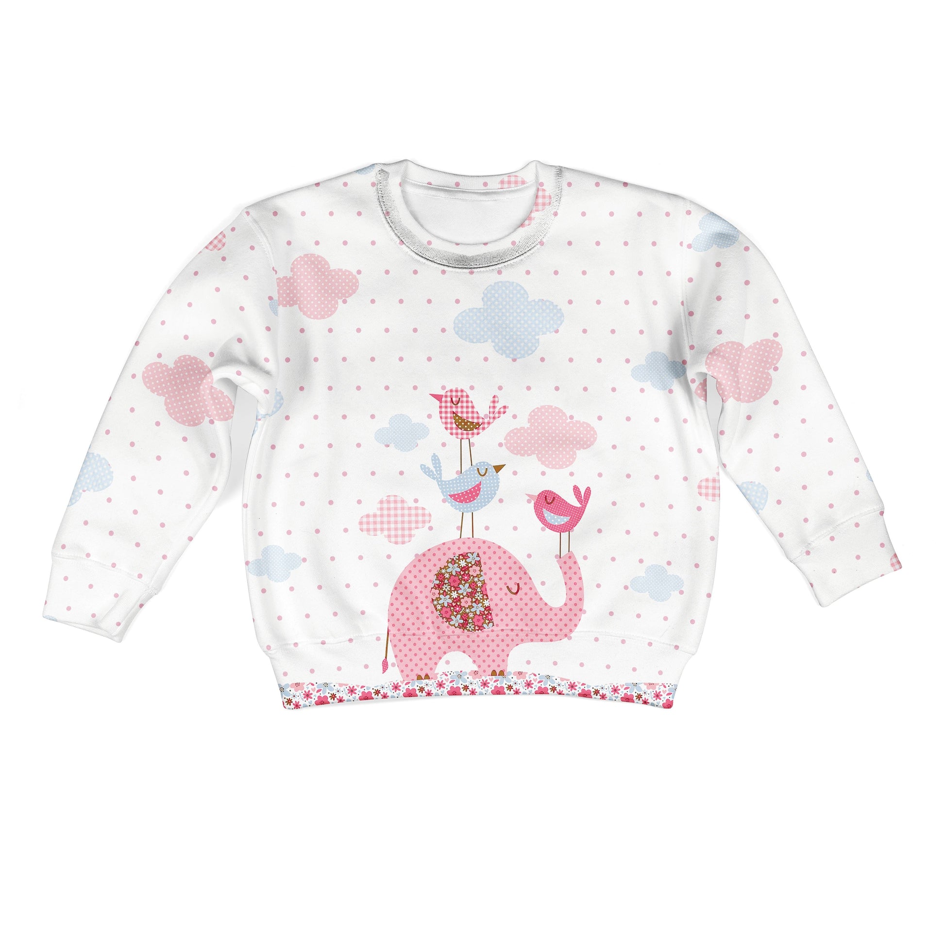 CUTE ELEPHANT Kid Custom Hoodies T-shirt Apparel HD-PET110374K kid 3D apparel Kid Sweatshirt S/6-8 