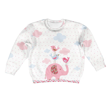 Gearhumans CUTE ELEPHANT Kid Custom Hoodies T-shirt Apparel