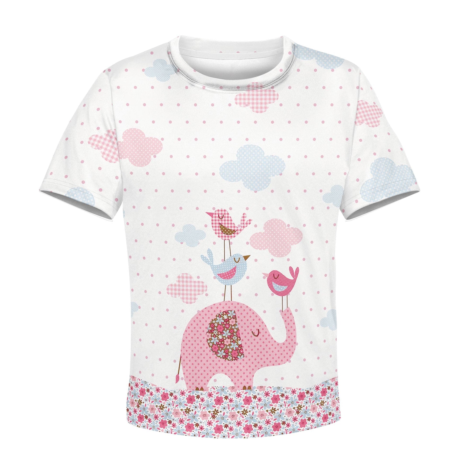 CUTE ELEPHANT Kid Custom Hoodies T-shirt Apparel HD-PET110374K kid 3D apparel Kid T-Shirt XS 