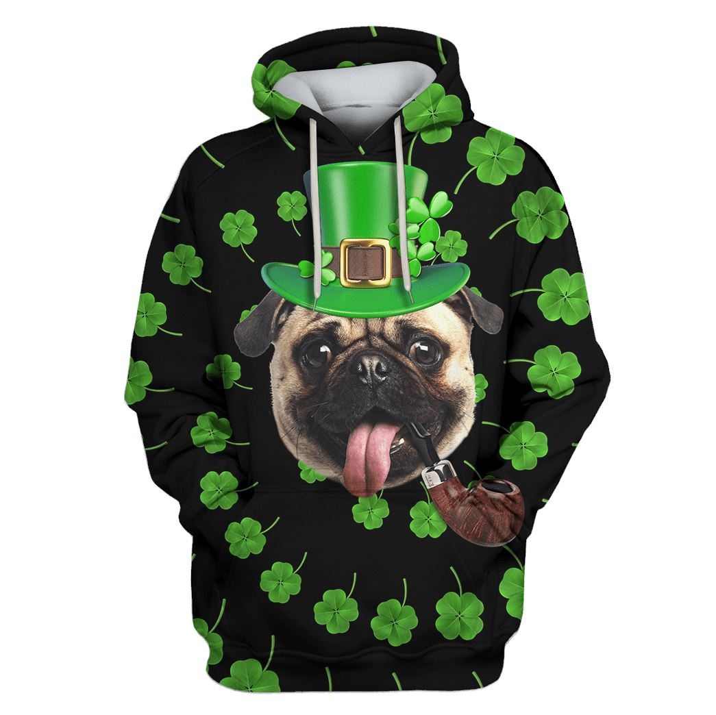 Cute PUG Custom T-shirt - Hoodies Apparel HD-PET110442 3D Custom Fleece Hoodies Hoodie S 