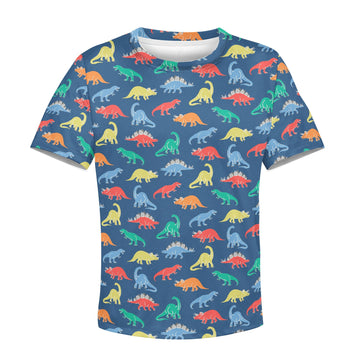 Dinosaurs Kid Custom Hoodies T-shirt Apparel HD-GH110629K kid 3D apparel Kid T-Shirt XS 