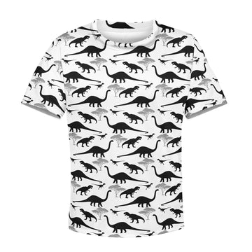 Dinosaurs with tree Kid Custom Hoodies T-shirt Apparel HD-GH110631K kid 3D apparel Kid T-Shirt XS 