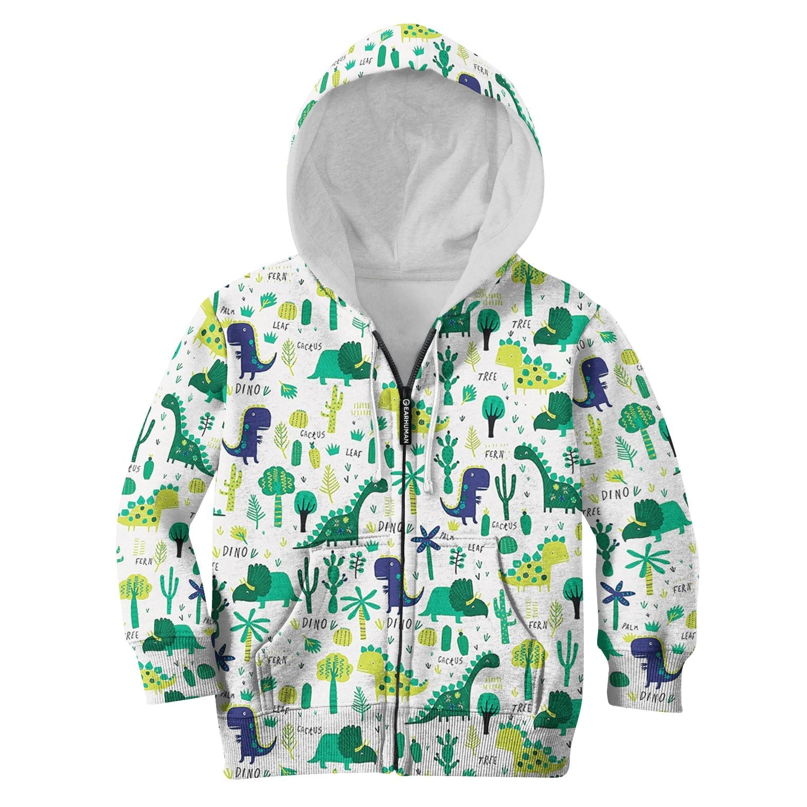 Dinosaurs with tree Kid Custom Hoodies T-shirt Apparel HD-GH110642K kid 3D apparel Kid Zip Hoodie S/6-8 