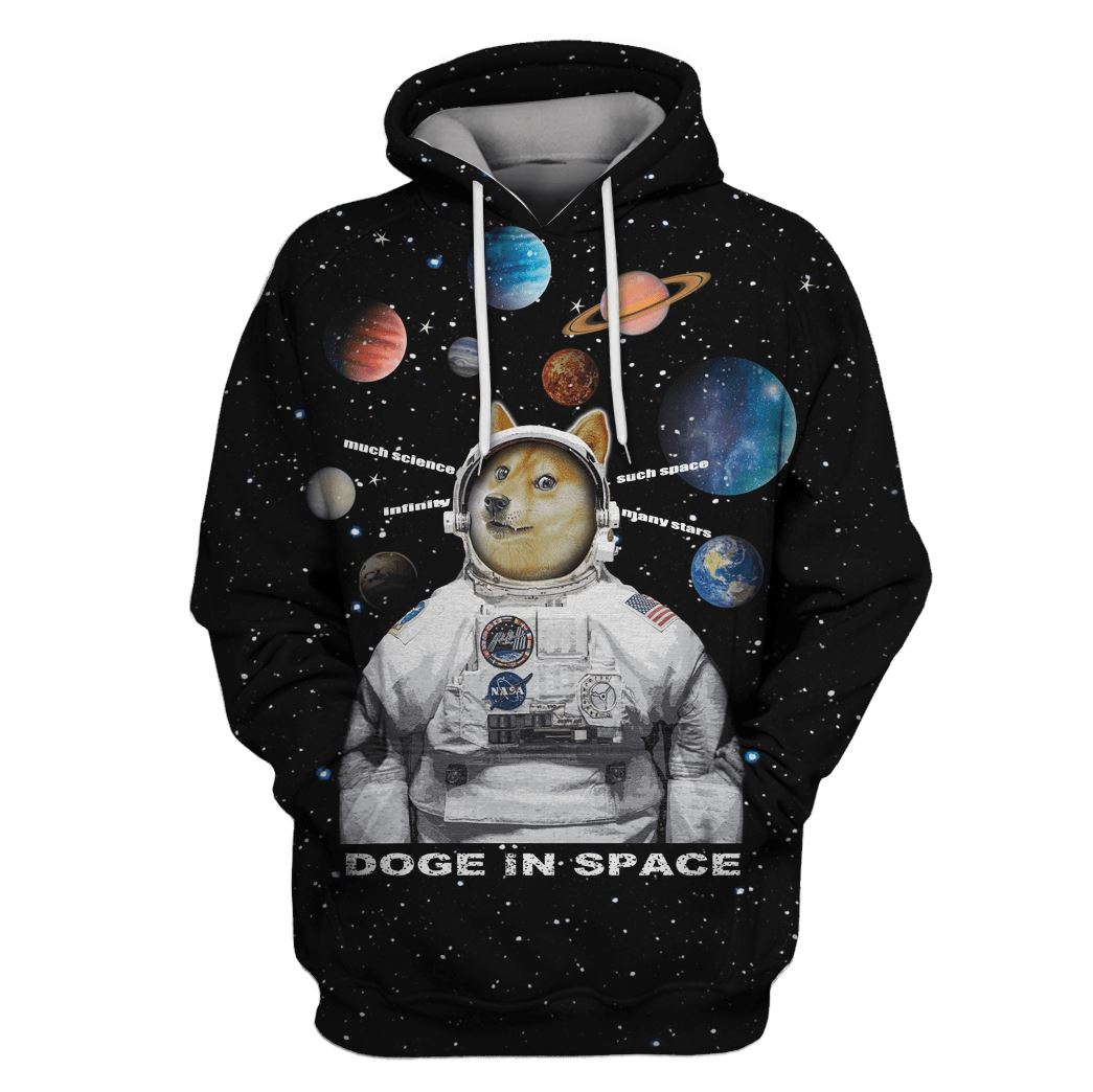 Dog Astronaut In Galaxy Custom T-shirt - Hoodies Apparel GH110431 3D Custom Fleece Hoodies Hoodie S 