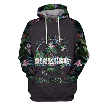 Don't Mess With Mamasaurus Custom T-shirt - Hoodies Apparel HD-MV111389 3D Custom Fleece Hoodies Hoodie S 