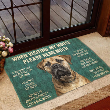 Gearhumans 3D When Visiting My House Please Remember Bullmastiffs Custom Doormat